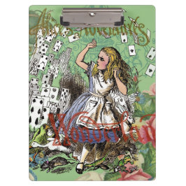 alice cards wonderland hatter konijn klembord
