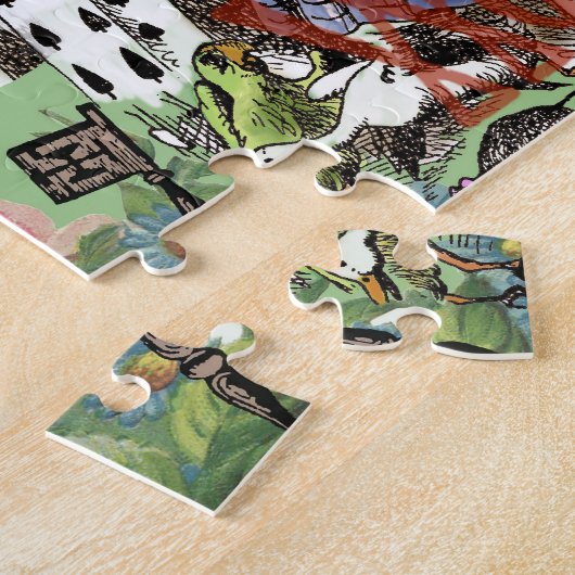 alice cards wonderland hatter konijn legpuzzel (Zijkant)