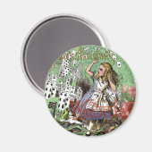 alice cards wonderland hatter konijn magneet (Voorkant / Achterkant)
