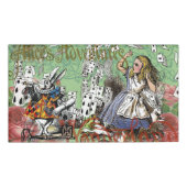alice cards wonderland hatter konijn naambadge (Voorkant)