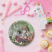 alice cards wonderland hatter konijn papieren bordje (Feest)