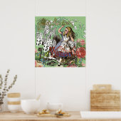 alice cards wonderland hatter konijn poster (Keuken)