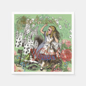 alice cards wonderland hatter konijn servetten (Voorkant)