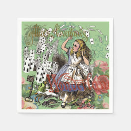 alice cards wonderland hatter konijn servetten