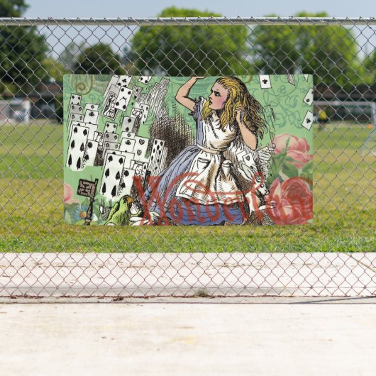 alice cards wonderland hatter konijn spandoek (Insitu)