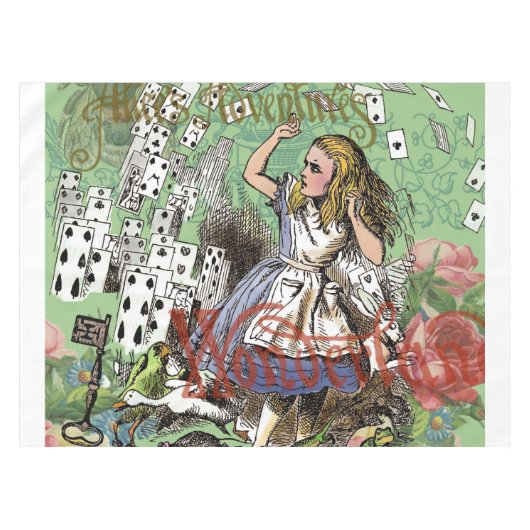alice cards wonderland hatter konijn tafelkleed (Voorkant (Horizontaal))