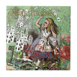 alice cards wonderland hatter konijn tegeltje