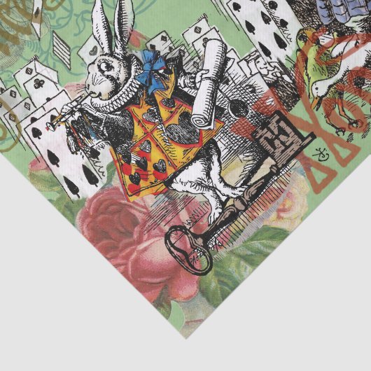 alice cards wonderland hatter konijn tissuepapier (Detail)