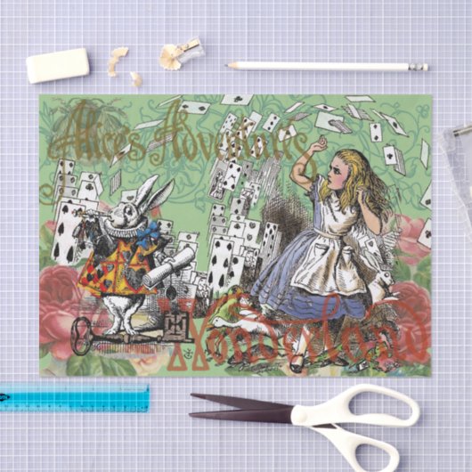 alice cards wonderland hatter konijn tissuepapier (Craft)