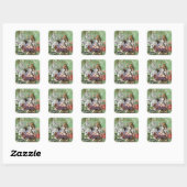 alice cards wonderland hatter konijn vierkante sticker (Vel)