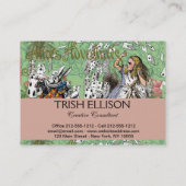 alice cards wonderland hatter konijn visitekaartje (Achterkant)