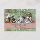 alice cards wonderland hatter konijn visitekaartje (Voorkant)