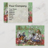 alice cards wonderland hatter konijn visitekaartje (Voorkant / Achterkant)