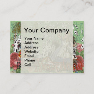 alice cards wonderland hatter konijn visitekaartje