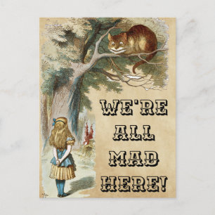 Alice - Cheshire Cat 1890 - WE ZIJN ALLEMAAL BOOS  Briefkaart