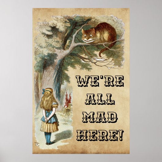 Alice - Cheshire Cat 1890 - WE ZIJN ALLEMAAL BOOS  Poster (Voorkant)