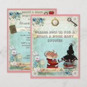 Alice & Cheshire Cat brengen een Baby shower uit h Kaart (Voorkant / Achterkant)