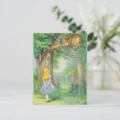 Alice & Cheshire Cat Color Briefkaart (Staand voorkant)
