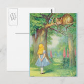 Alice & Cheshire Cat Color Briefkaart (Voorkant / Achterkant)