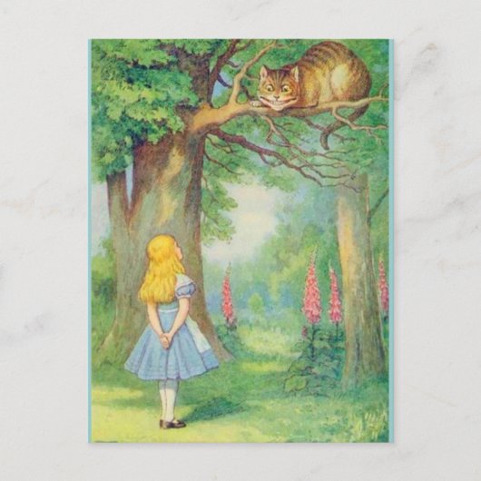 Alice & Cheshire Cat Color Briefkaart (Voorkant)