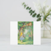 Alice & Cheshire Cat Color Briefkaart (Staand voorkant)
