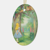Alice & Cheshire Cat Color Keramisch Ornament (Links)