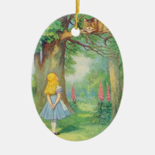Alice & Cheshire Cat Color Keramisch Ornament