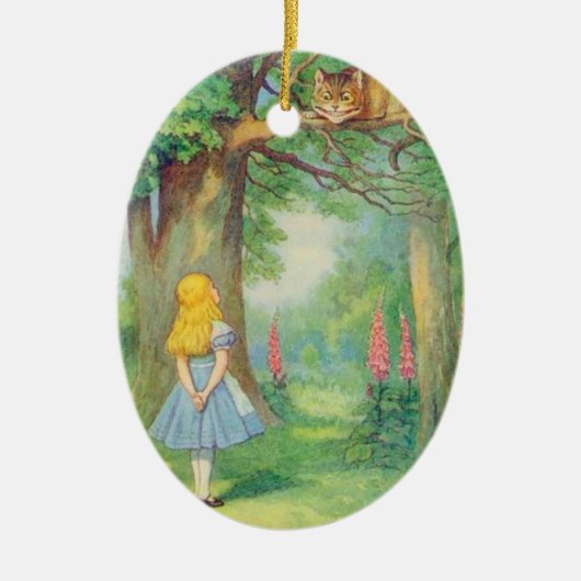 Alice & Cheshire Cat Color Keramisch Ornament (Voorkant)