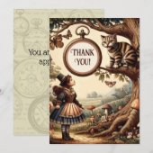 Alice & Cheshire Cat: Fantasie in Wonderland Bedankkaart (Voorkant / Achterkant)