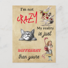 Alice - Cheshire Cat Ik ben niet gek Briefkaart