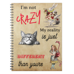 Alice - Cheshire Cat Ik ben niet gek Notitieboek
