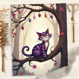 Alice Cheshire Cat op Boom Scrapbook Papier