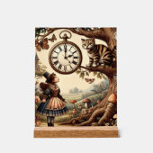 Alice & Cheshire Cat: Whimsical Wonderland Fantasy Acryl Bord (Voorkant)