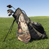 Alice & Cheshire Cat: Whimsical Wonderland Fantasy Golfhanddoek (Groen)