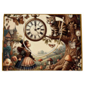 Alice & Cheshire Cat: Whimsical Wonderland Fantasy Groot Cadeauzakje (Voorkant)