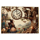 Alice & Cheshire Cat: Whimsical Wonderland Fantasy Groot Cadeauzakje (Achterkant)