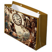 Alice & Cheshire Cat: Whimsical Wonderland Fantasy Groot Cadeauzakje (Voorkant Gekanteld)