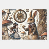 Alice & Cheshire Cat: Whimsical Wonderland Fantasy Inpakpapier Vel (Voorkant 2)