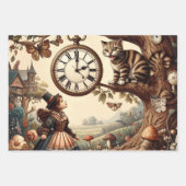 Alice & Cheshire Cat: Whimsical Wonderland Fantasy Inpakpapier Vel (Voorkant)