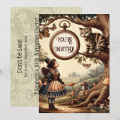 Alice & Cheshire Cat: Whimsical Wonderland Fantasy Kaart (Voorkant / Achterkant)
