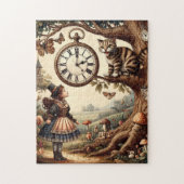 Alice & Cheshire Cat: Whimsical Wonderland Fantasy Legpuzzel (Verticaal)