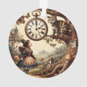 Alice & Cheshire Cat: Whimsical Wonderland Fantasy Ornament (achterkant)