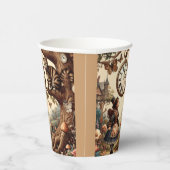 Alice & Cheshire Cat: Whimsical Wonderland Fantasy Papieren Bekers (Rechts)