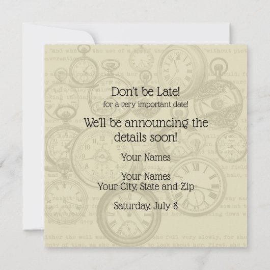 Alice & Cheshire Cat: Whimsical Wonderland Fantasy Save The Date (Achterkant)