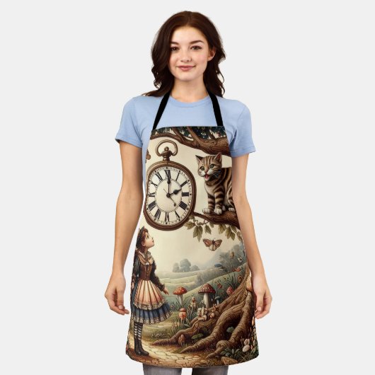 Alice & Cheshire Cat: Whimsical Wonderland Fantasy Schort (Gedragen)