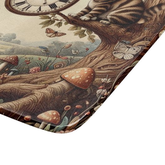 Alice & Cheshire Cat: Whimsical Wonderland Fantasy Snijplank (Hoek)