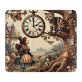 Alice & Cheshire Cat: Whimsical Wonderland Fantasy Snijplank (Voorkant)