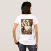 Alice & Cheshire Cat: Whimsical Wonderland Fantasy T-shirt (Achterkant volledig)