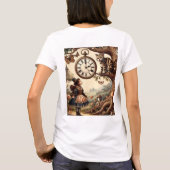 Alice & Cheshire Cat: Whimsical Wonderland Fantasy T-shirt (Achterkant)