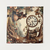 Alice & Cheshire Cat: Whimsical Wonderland Fantasy Wandkleed (Voorkant (horizontaal))